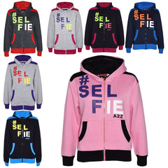 Kids Girls Boys #Selfie Tracksuit Hooded Hoodie Bottom Jog Suit Joggers 7-13 Yrs