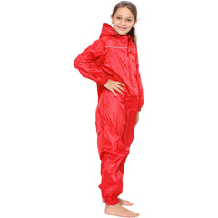 Girls Boys Raincoat Kids Puddle Suit Rainwear Waterproof Hooded Rainsuit 2-13 Yr