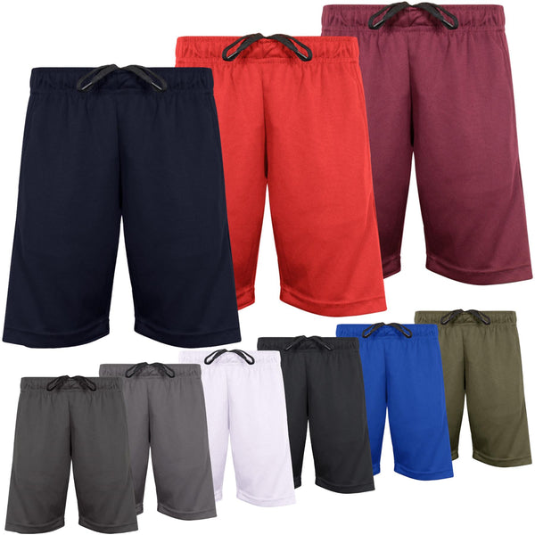 Kids Boys 5 Pack Lightweight Mesh Athletic Football Boxing Cycling Sports Shorts