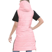 A2Z Ladies Adults Sleeveless Gilet Oversized Hooded Baby Pink Quilted Gilet Padded Long Line Vest Jacket Sleeveless Coat Urban Winter Wear