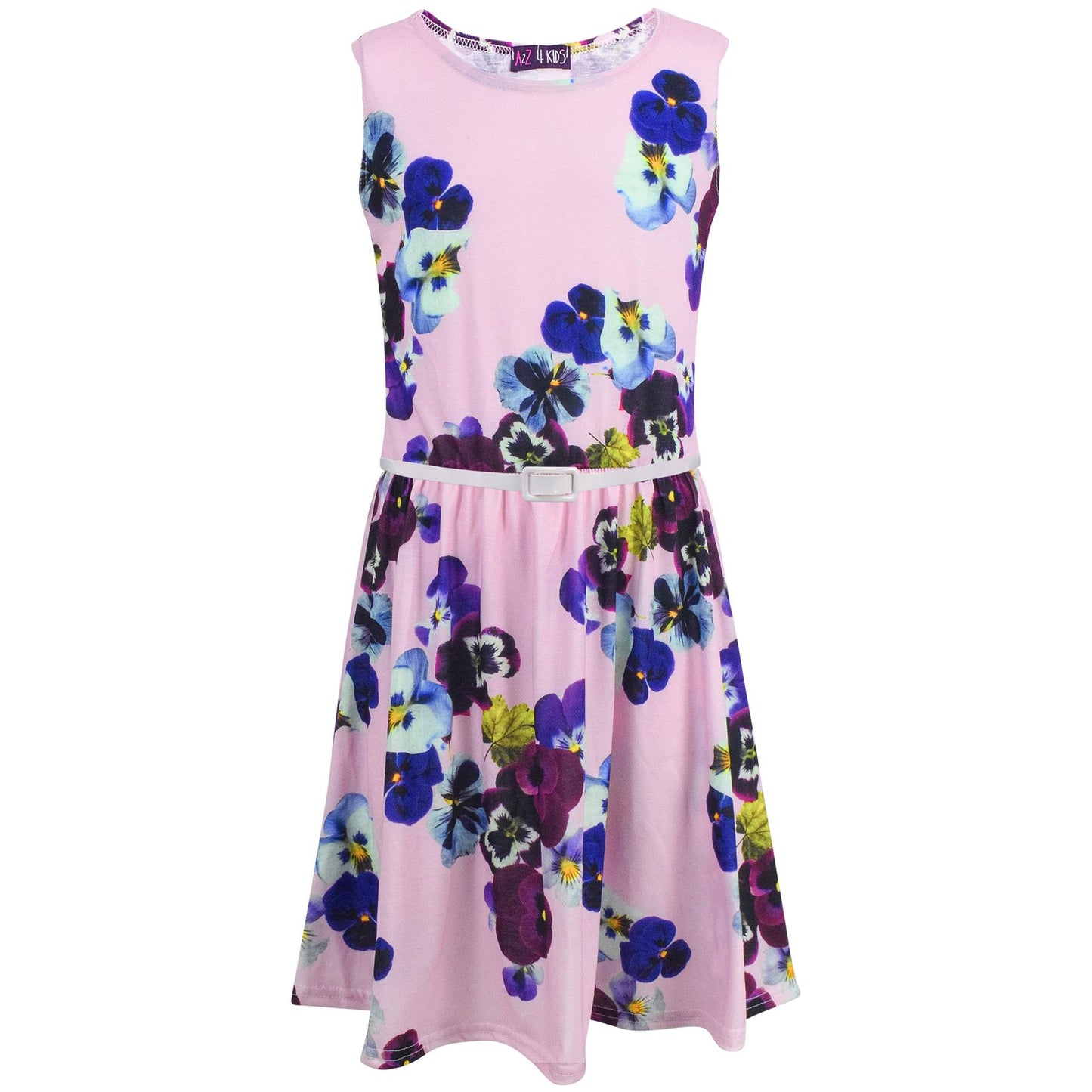 Kids Girls Skater Dress Sleeveless Baby Pink Party Fashion Summer Dresses