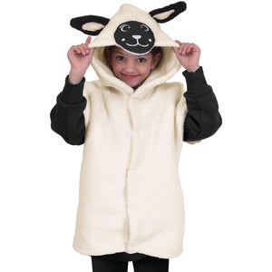Kids Girls Boys Xmas Nativity Sheep Costume Hooded Soft Plush Fancy Dress 3-8 Yr
