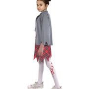 A2Z 4 Kids Girls Top Zombie School Girls Attire Lapel Collar Top & Trouser Set With Necktie Halloween Zombie Set - A2Z 4 Kids