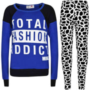 Kids Girls TOTAL FASHION ADDICT Printed Trendy Top & Fashion Legging Set 7-13 Yr