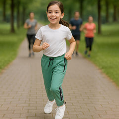 Kids Girls Cargo Trousers Elasticated Waist Drawstring Joggers Activewear Pant