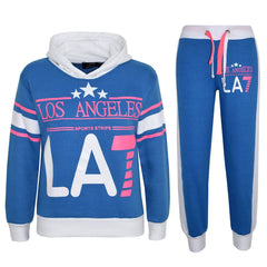 Kids LA7 Tracksuit Two Colour Set Hoodie & Jogger Sweatpants Girls Boys Age 5-13