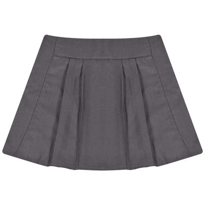 Kids Girls Plain School Uniform Pleated Skirt Elasticated Summer Skater Skirts
