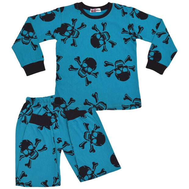 Kids Girls Skull & Bones Print Pyjamas Set