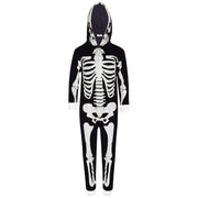 Kids Girls Boys Skeleton Print Pyjama Onesie White All In One Halloween Costume - A2Z 4 Kids