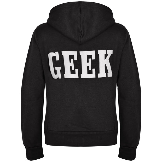Kids Boys Girls Unisex Jackets Geek Print Fleece Zipper Hooded Hoodie Top Jacket