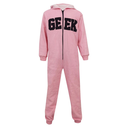 Kids Girls Boy Unisex Geek Print Fleece A2Z Onesie One Piece All In One Jumpsuit