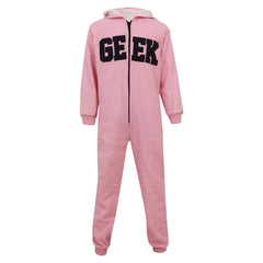 Kids Girls Boy Unisex Geek Print Fleece A2Z Onesie One Piece All In One Jumpsuit