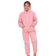 Kids Boys Girls Unisex Onesie Super Soft Fleece Hooded Zip Up Jumpsuit Loungewear Costume