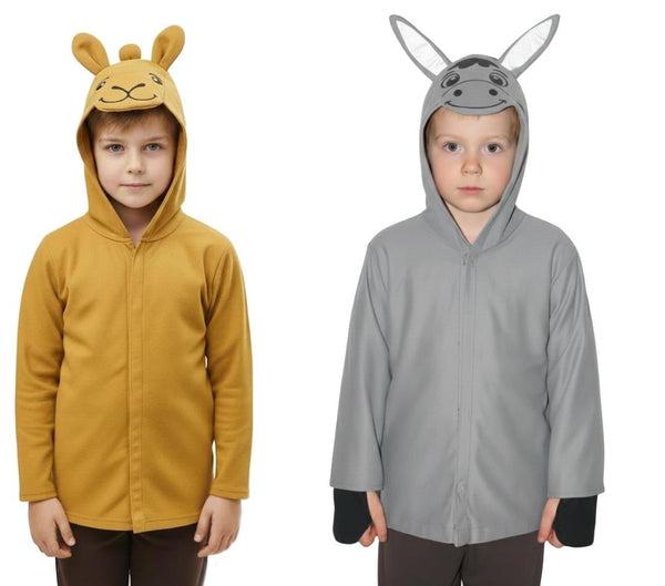 Kids Boys Girls Animal Costume Hooded Cape Fancy Dress World Book Day Outfit