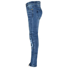 Kids Girls Stretchy Jeans Designer Ripped Drape Panel Denim Pant Trouser 5-13 Yr