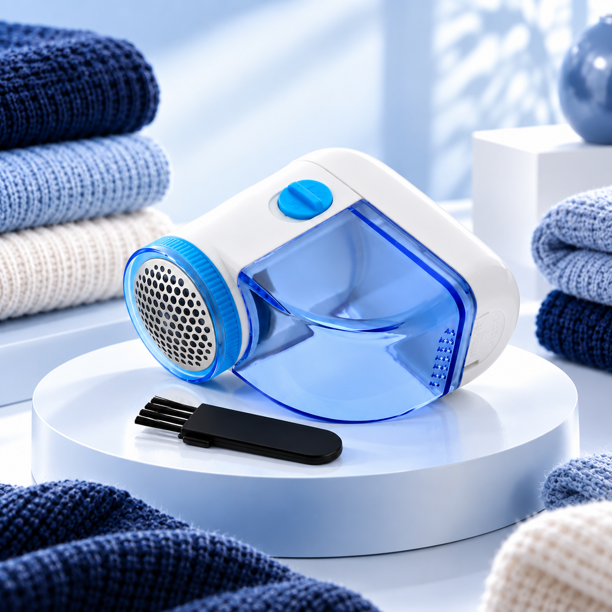 A2Z Portable Lint Remover Battery Operated Fabric Clothes Shaver Blue