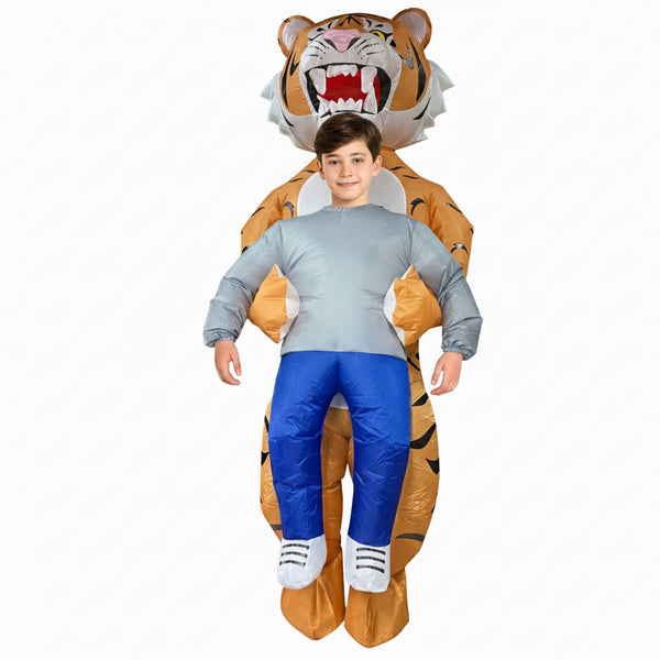 Kids Boys Girls Inflatable Tiger Halloween Costume Funny Blow Up Fancy Dress