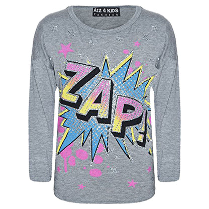 A2Z 4 Kids® Girls Top Kids Designer's Zap Print Trendy T Shirt Tops & Splash Print Legging Set Age 7 8 9 10 11 12 13 Years