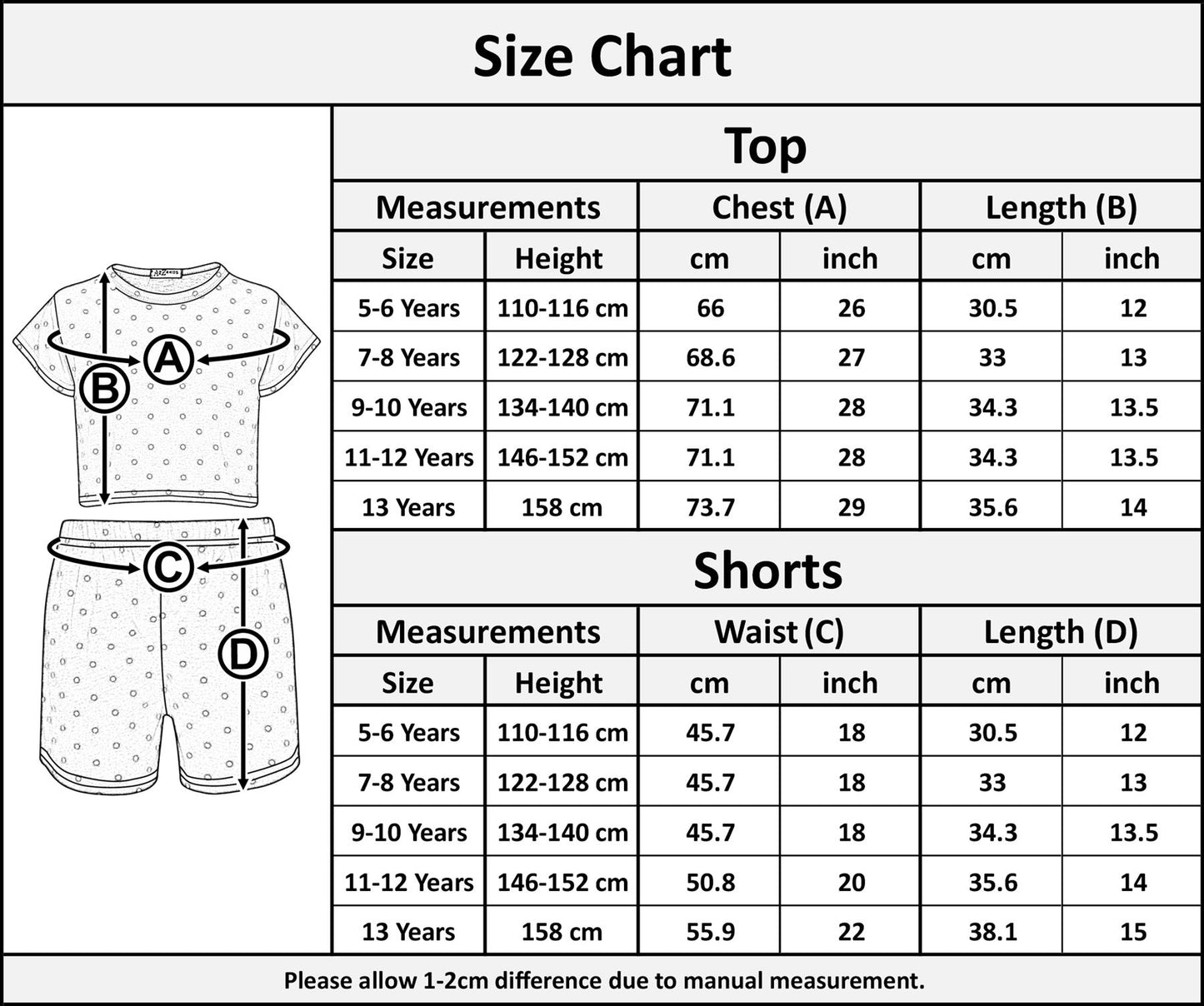 A2Z 4 Kids Girls Crop & Shorts Polka Dot Trendy Fashion Outfit Age 5-13 Years