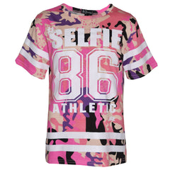 Girls Top Kids Designer's #Selfie 86 Camouflage T Shirt & Legging Set 7-13 Years
