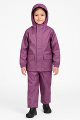 Kids Boys Girls Waterproof Hooded Rain Suit Jacket & Pants Set with Bag 3-14 Yrs