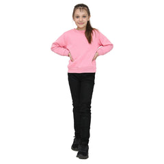 Kids Girls Boys Sweatshirt  Plain Crew Round Neck Uniform  Age 2-13 Years