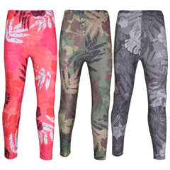 Kids Girls Legging Camo Leaves Print Summer Fashion Bottoms 7-13 Yr