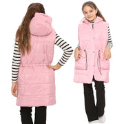 Kids Girls Fashion Oversized Gilet Long Line Jacket Long Sleeveless Coat 7-13 Yr