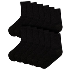Kids Boys Girls Back to School Cotton Rich Plain Ankle School Socks Pack 6