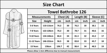 A2Z 4 Kids Girls Boys Towel Bathrobe Shawl Collar Soft for Age 5-13 Years