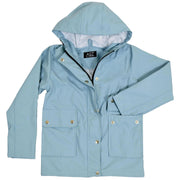 A2Z 4 Kids PU Raincoat Jackets Dusty Blue Windbreaker Waterproof Parka Shower Resistant Hooded Raincoat Girls Boys Age 5-6, 7-8, 9-10, 11-12 & 13 Years - A2Z 4 Kids