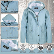 PU Raincoat Jacket Windbreaker Waterproof Parka Hooded For Girls Boys Age 5-13 Years