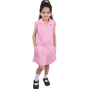 Kids Girls Pack Of 2 Uniform School Dress Gingham Dress With Matching Scrunchies