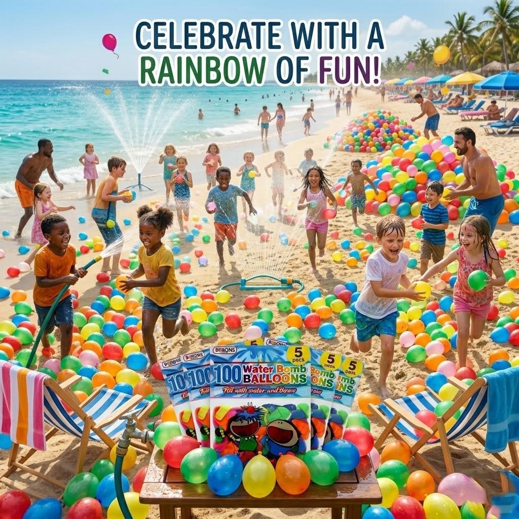 A2Z 100 Water Bomb Balloons Multipack Colourful Latex Water Balloons for Outdoor