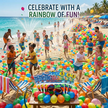 A2Z 100 Water Bomb Balloons Multipack Colourful Latex Water Balloons for Outdoor