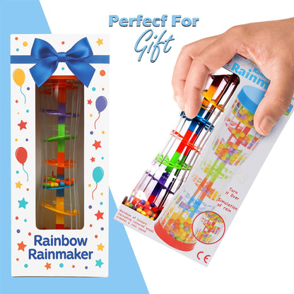 A2Z 4 Kids Rainbow Beads Rainmaker Baby Toys Auditory Todler Rain Sound 6 Month+