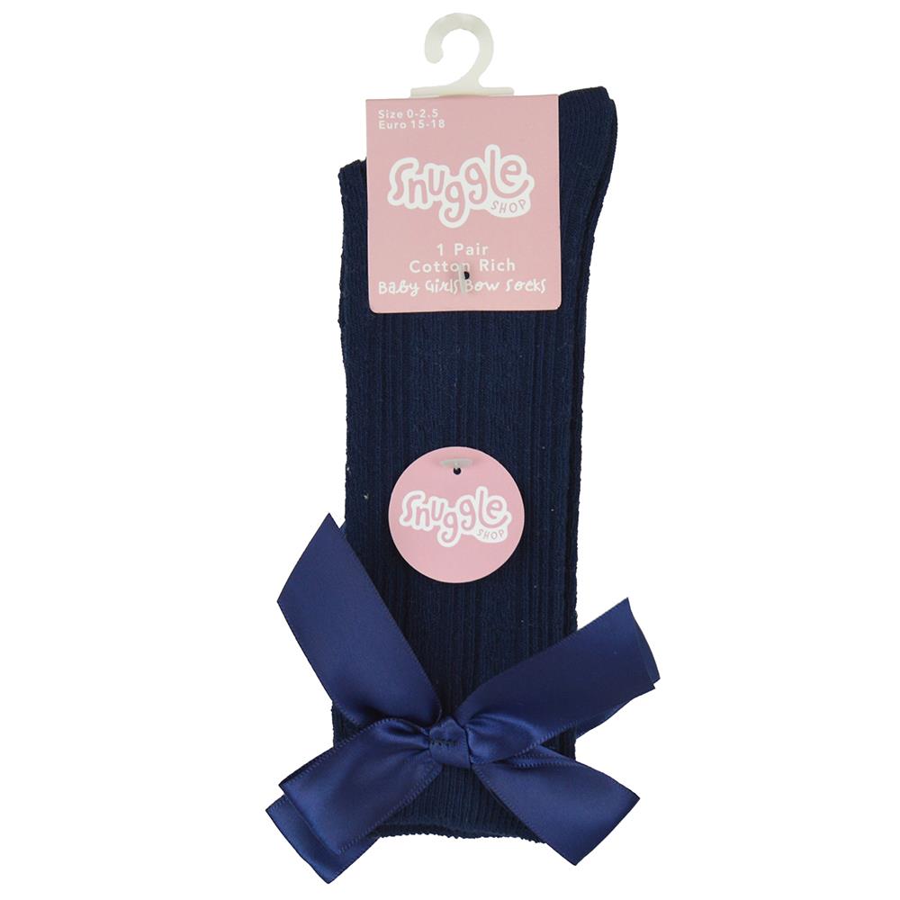 Infant Baby Girls Knee High Socks with Ribbon Bow Kids Newborn Footwear Socks