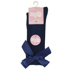 Infant Baby Girls Knee High Socks with Ribbon Bow Kids Newborn Footwear Socks