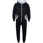 Kids Boys Girls Unisex Onesie Super Soft Fleece Hooded Zip Up Jumpsuit Loungewear Costume