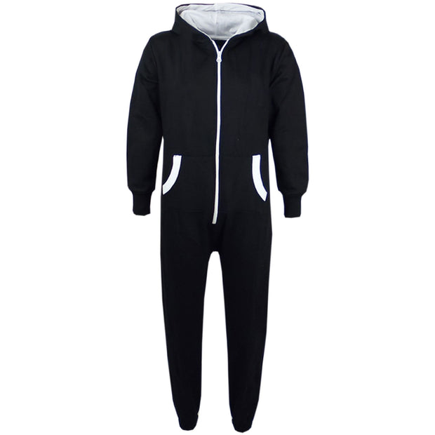 Kids Boys Girls Unisex Onesie Super Soft Fleece Hooded Zip Up Jumpsuit Loungewear Costume