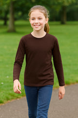 A2Z 4 Kids Girls Plain Long Sleeve T Shirt Soft Feel PE School Activewear Shirts