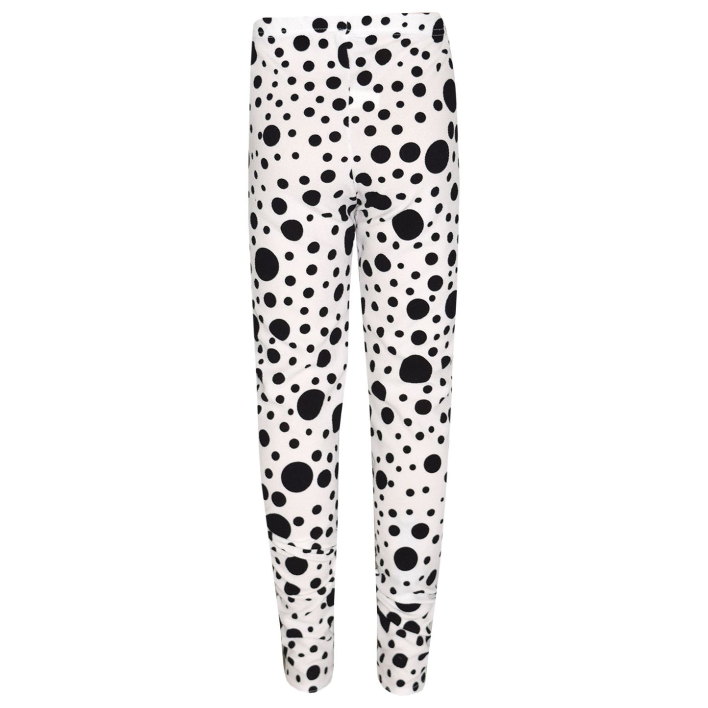 Girls Dresses Kids Black Polka Dot Print Crop Top Legging Midi Skater Dress 7-13