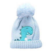 A2Z 4 Kids Boys Dinosaur Beanie Pom Pom Hat Fleece Lining Winter Warm Cosy Hat