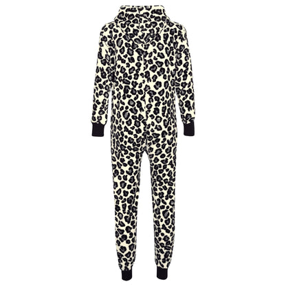 Kids Girls Boys Onesie Soft Fluffy Leopard Print All In One Xmas Costume 7-13 Yr