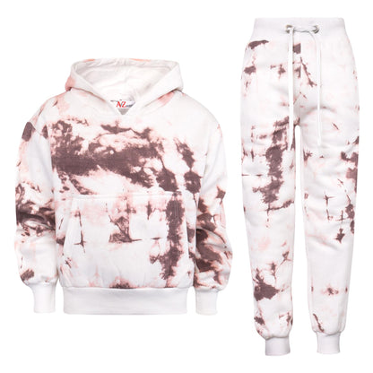 Kids Cropped Tie Dye Tracksuit Hoodie Jogging Sweatpants Girls Age 5-13 Years