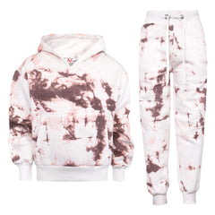 Kids Cropped Tie Dye Tracksuit Hoodie Jogging Sweatpants Girls Age 5-13 Years