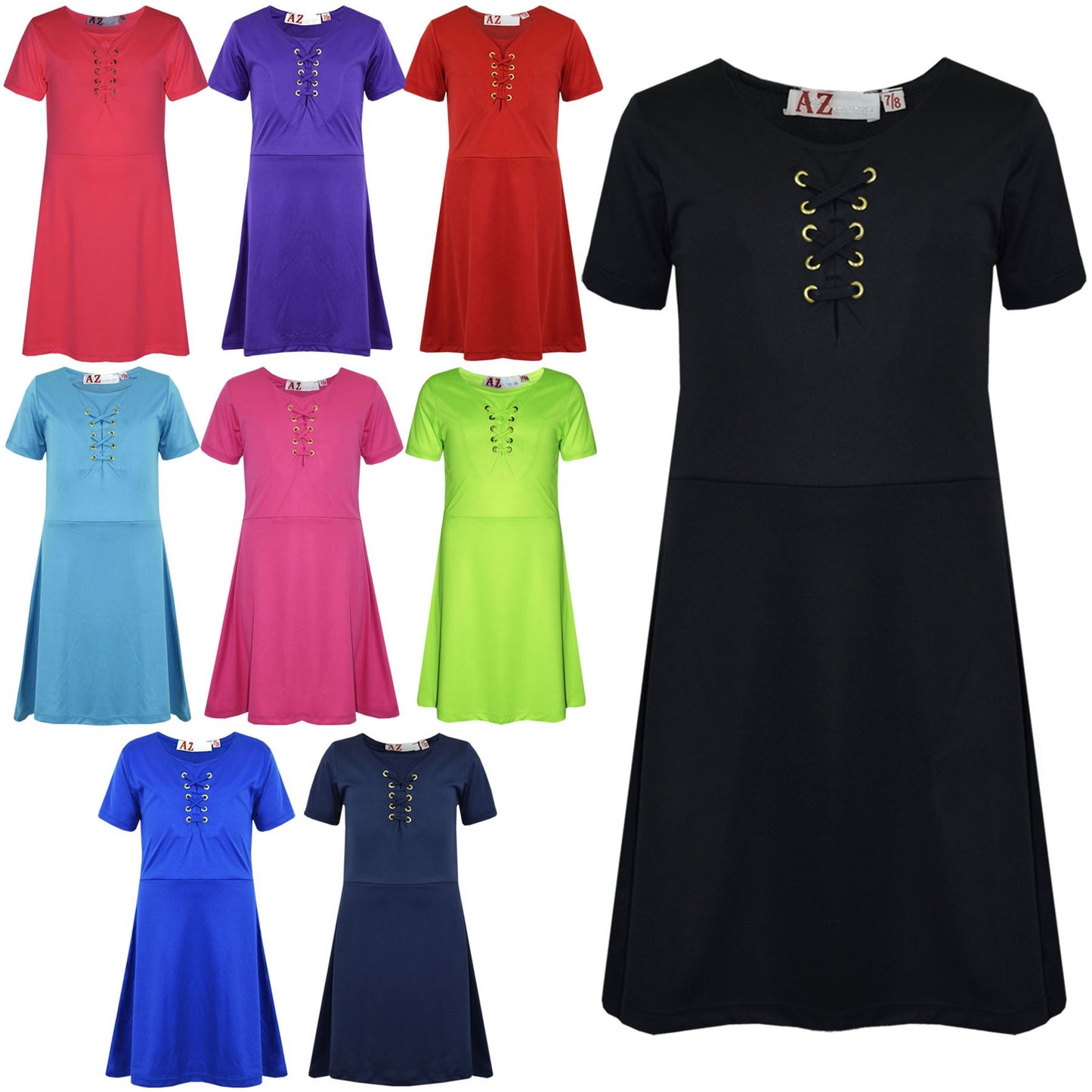 Girls Skater Dress Kids Party Fashion Stylish Laces Dresses New Age 5-13 Years