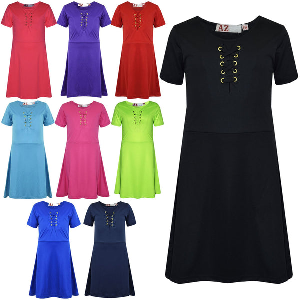 Girls Skater Dress Kids Party Fashion Stylish Laces Dresses New Age 5-13 Years