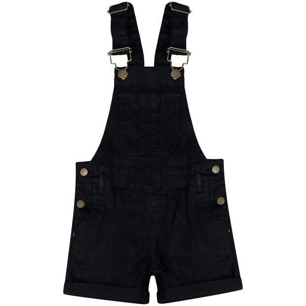 Kids Girls Denim Stretch Dungaree Shorts Jumpsuit Playsuit All In One 7-13 Years