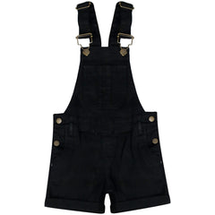 Kids Girls Denim Stretch Dungaree Shorts Jumpsuit Playsuit All In One 7-13 Years